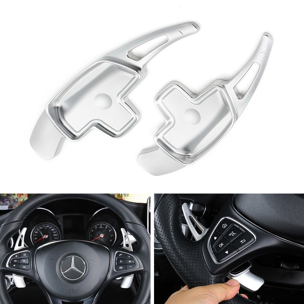 For Mercedes Benz GLC C E Class X253 W205 W213 MB GLE C292 W166 W167 Car Steering Wheel Paddle Shifter Extend DSG Stickers Style - 34
