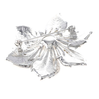 アクセサリー Belle Silver Tone Metal Crystal Rhinestone Flower Brooch P1469-SWP | eBay