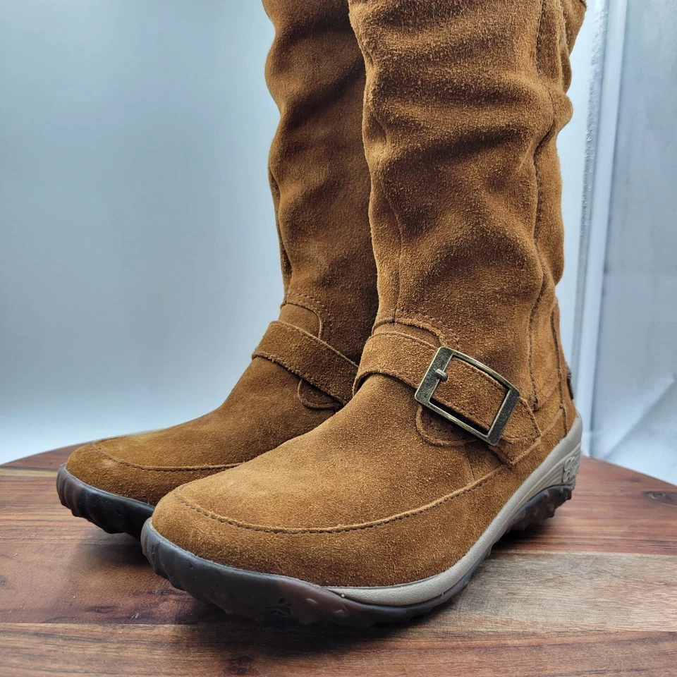 Botas de abeto Cushe Allpine para mujer 5 marrón gamuza forradas de lana cuña hebilla correa cremallera Foto 4 de 4