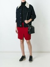 DKNY Front Slit Skirt 618 SCARLET Women Straight Wool Skirt Size 8