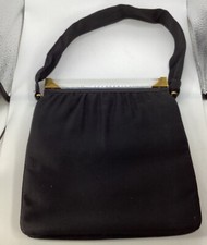 1950s 60s Coblentz Handbag Evening Bag Black With Clear Lucite Clasp Vintage