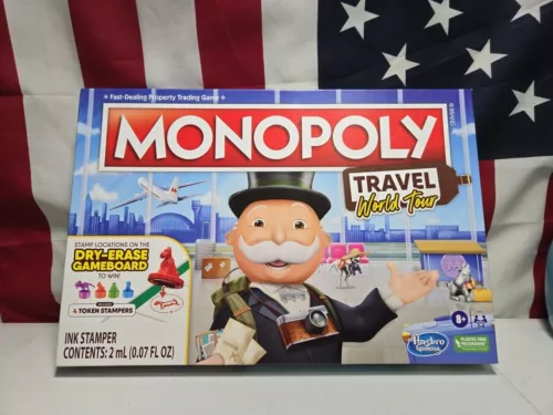Monopoly Travel World Tour Board Game Hasbro Gaming Parker Brothers New