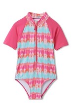 Hatley Kids Summer Tie-Dye Rashguard One-Piece Swimsuit L18756 Size 3