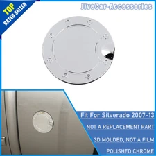 Chrome Gas Cap Door Fuel Tank Cover Trim For Chevy Silverado GMC Sierra 2007-13