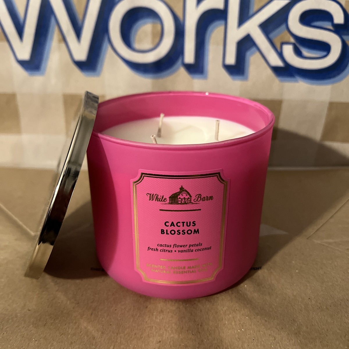 *NEW* CACTUS BLOSSOM- Bath&Body Works White Barn 3 Wick Candle