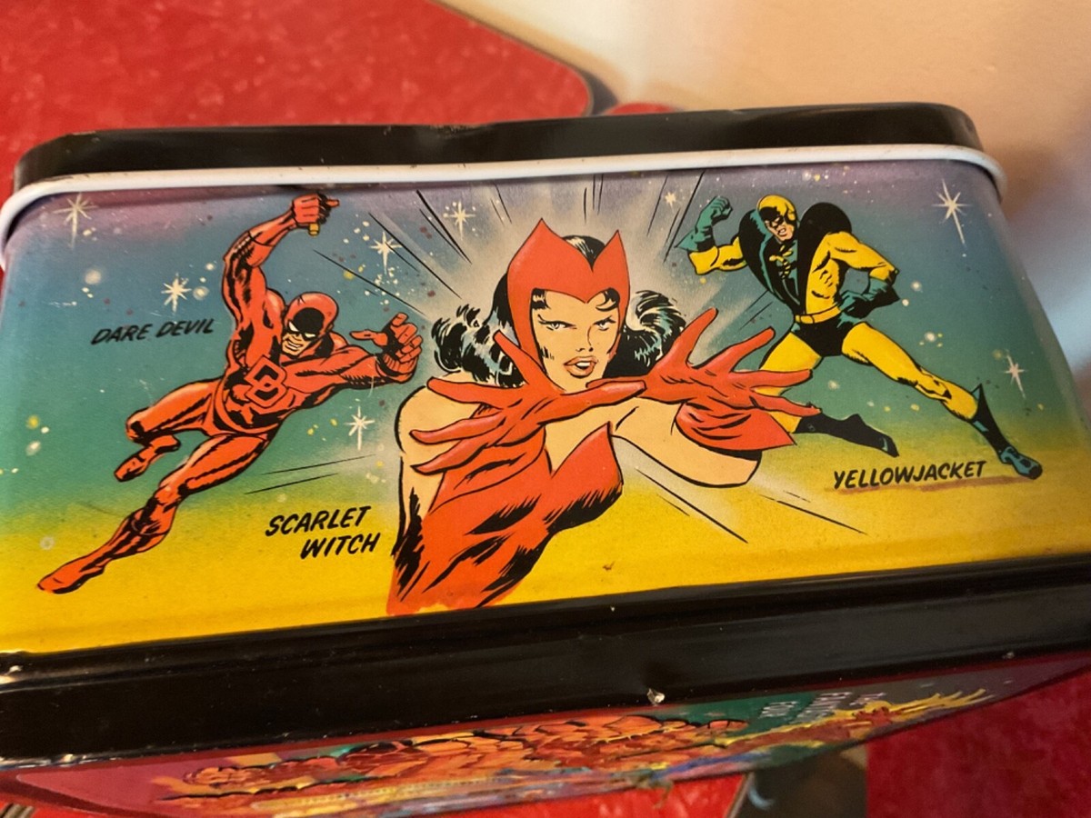 Vtg 1976 MARVEL COMICS SUPER HEROES LUNCHBOX METAL Lunch Box
