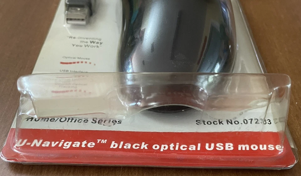 NEW SEALED Inland U-Navigate Optical Wired Mouse USB Black 07233 FREE SHIPPING - Image 2 of 4