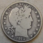1912-S Barber Half Dollar 50c VG As Pictured Bk3