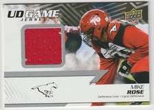 2022 UD CFL Mike Rose UD GAME JERSEY UD-MR Calgary Stampeders