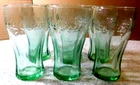 Coca-Cola~Libby's Mini Vintage Glass 4.5" Green 6 oz. Set of Six (6)