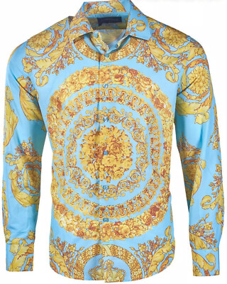 Men's Beautiful Azaro Uomo Shirt,Italian Style,Slim Fit  M L  .B1.B