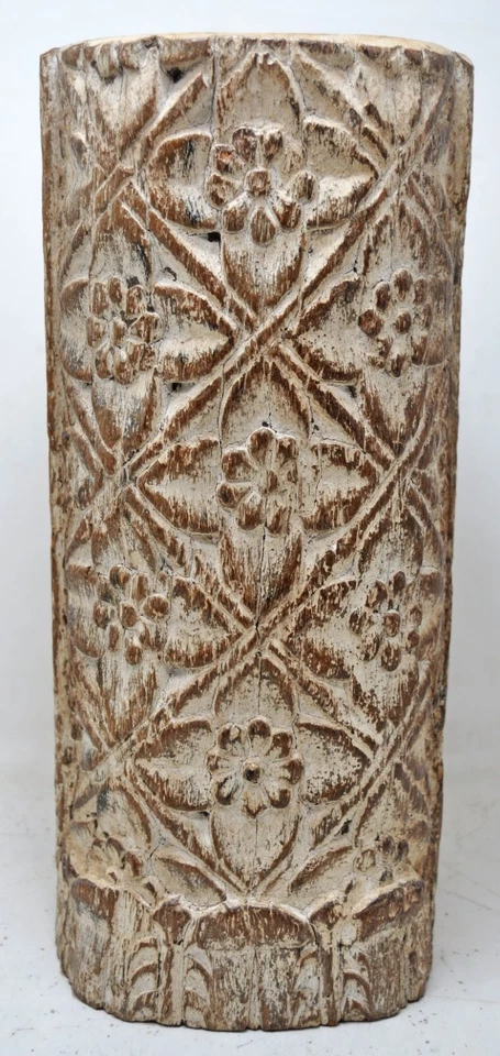 Antique Wooden Column Pillar Candle Holder Stand Original old Hand Carved - Image 2 of 4