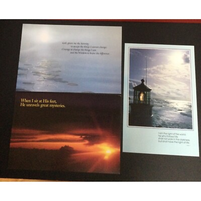 Lot 3 Vintage Argus Inspirational Poster Prints 80s DIY Quotes Office Religious