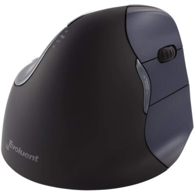 Evoluent Vertical Mouse 4 wireless black - silver,Computer Maus,für Rechtshänder