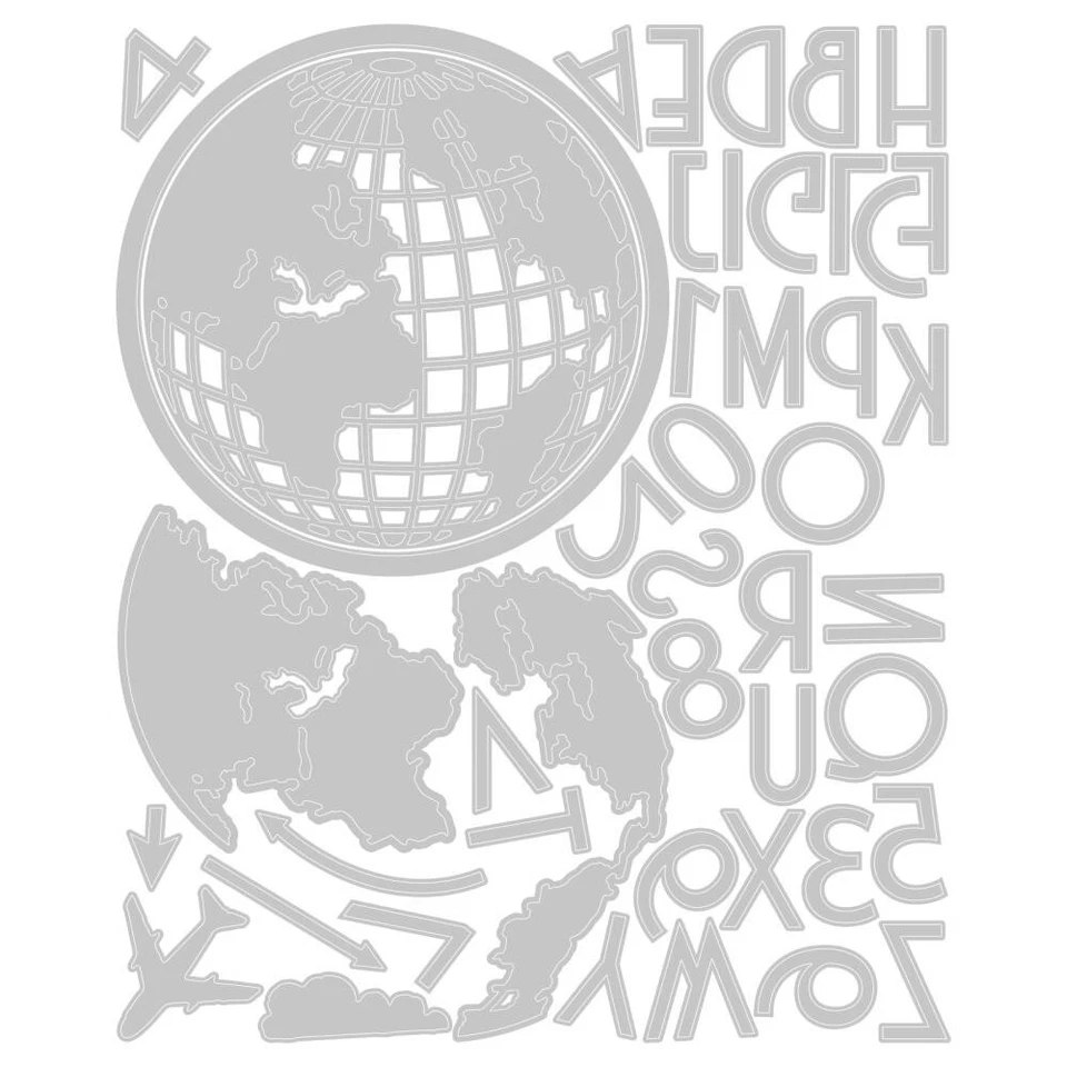 Штамп Tim Holtz Sizzix Thinlits ~ VAULT WORLD TRAVEL ~ 666606 - Изображение 3 из 4