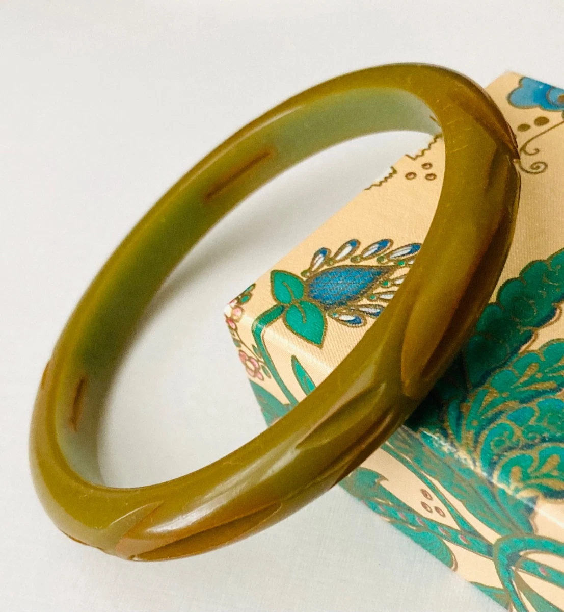 Green Carved Bakelite Bangle for sale | eBay
