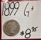 1899 Barber Silver Dime (G+) Good Condition! ENN Coins