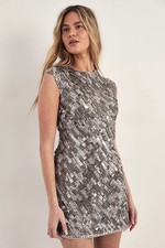 Nastygal Silver Mini Dress Womens Going Out Dresses