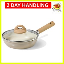 8" Ceramic Frying Pan with Lid, Non Stick Frying Pan Skillet Chef's Pan, Heal...