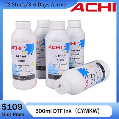 Supply DTF Ink For Epson DTF R1390/L1800 XP600 T-Shirt Printer CYMKW 5X500ml