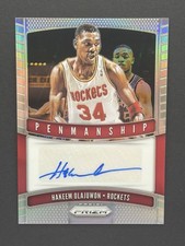 2019-20 Panini Prizm Hakeem Olajuwon Silver Prizm Penmanship Auto Rockets NBA