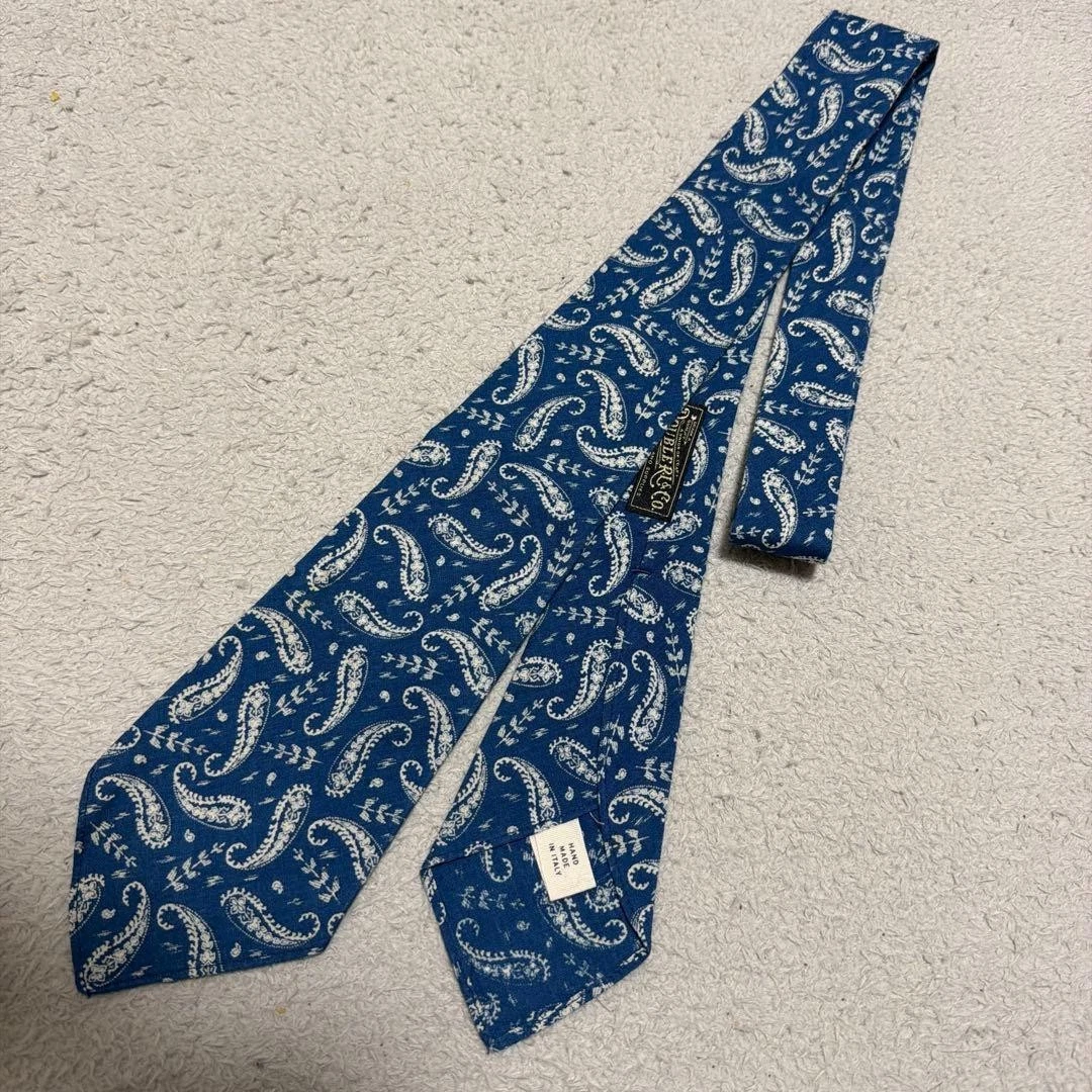 小物 RRL INDIGO CALICO DISCHARGE PRINT TIE RRL Ralph Lauren 23SS