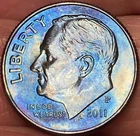 2011-P Roosevelt Dime Beautiful Lustrous Blue Toned  Coin   #6