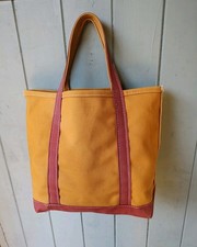 Vintage LL Bean Boat and Tote Brown Mustard Rust Red Yellow Small Medium Size
