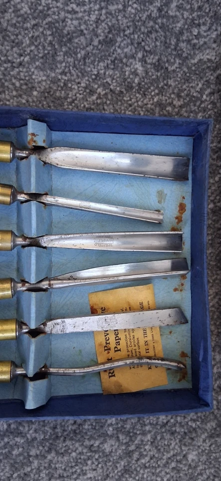 Vintage Set of 6 Marples Wood Carving Tools No. 60A  - Boxed Woodworking Chisels - Image 4 of 4