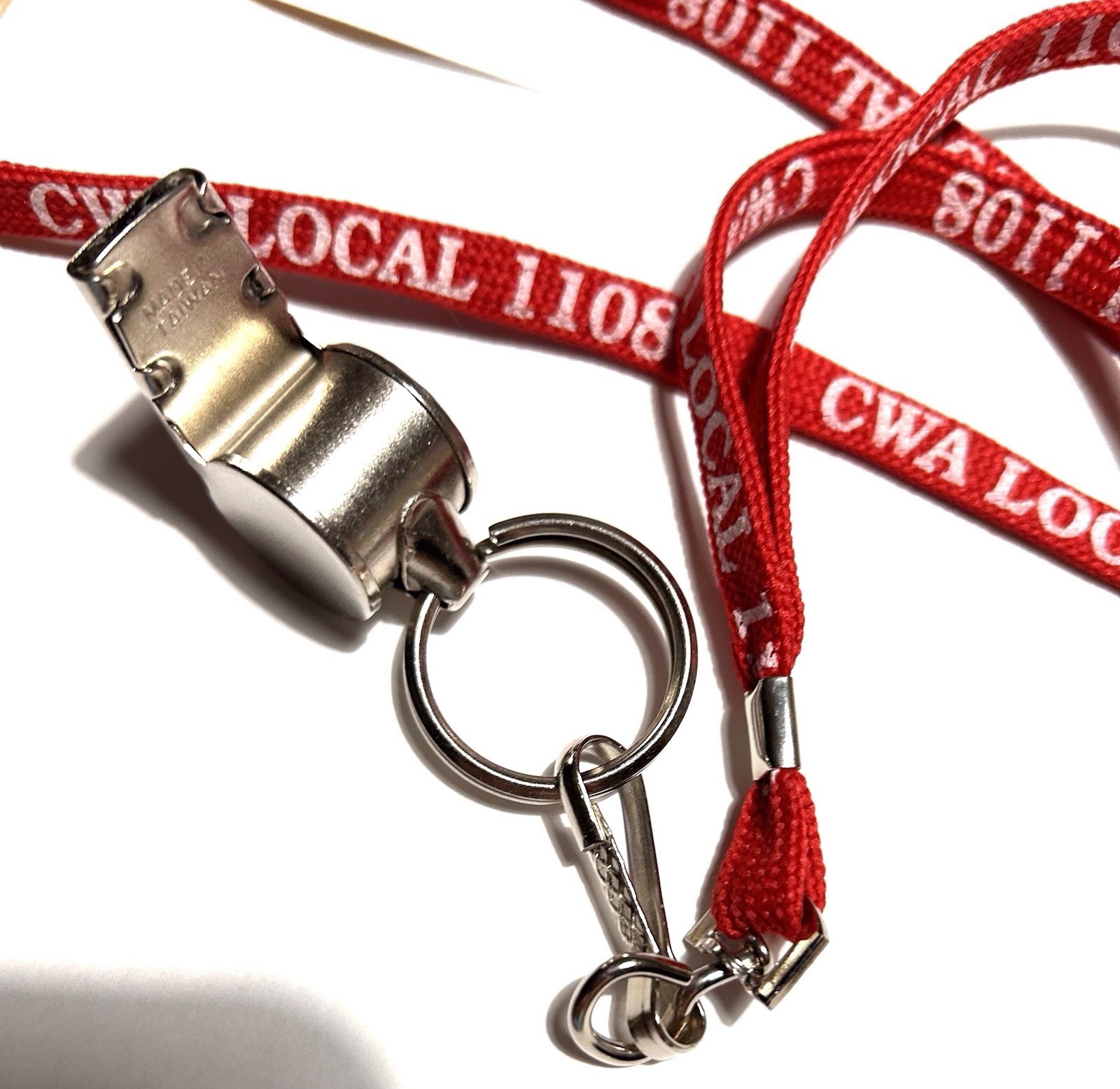 CUSTOM/PROMOTIONAL REFEREE COACH WHISTLE NYNEX VERIZON CWA LOCAL 1108 UNION LOGO