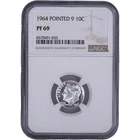 1964 10c Roosevelt Proof Silver Dime ~ NGC PF 69 - Pointed 9