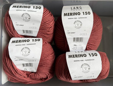 Reste 200g Lang Yarns MERINO 150 Superwash Fb. 87 rosenholz - 4x je 50g LL 150m