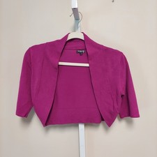 Maurices Open Front Cropped Shrug FLAW Bolero Cardigan L see measurement 