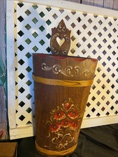 Vintage Hand Painted Folk Art Umbrella Stand ...