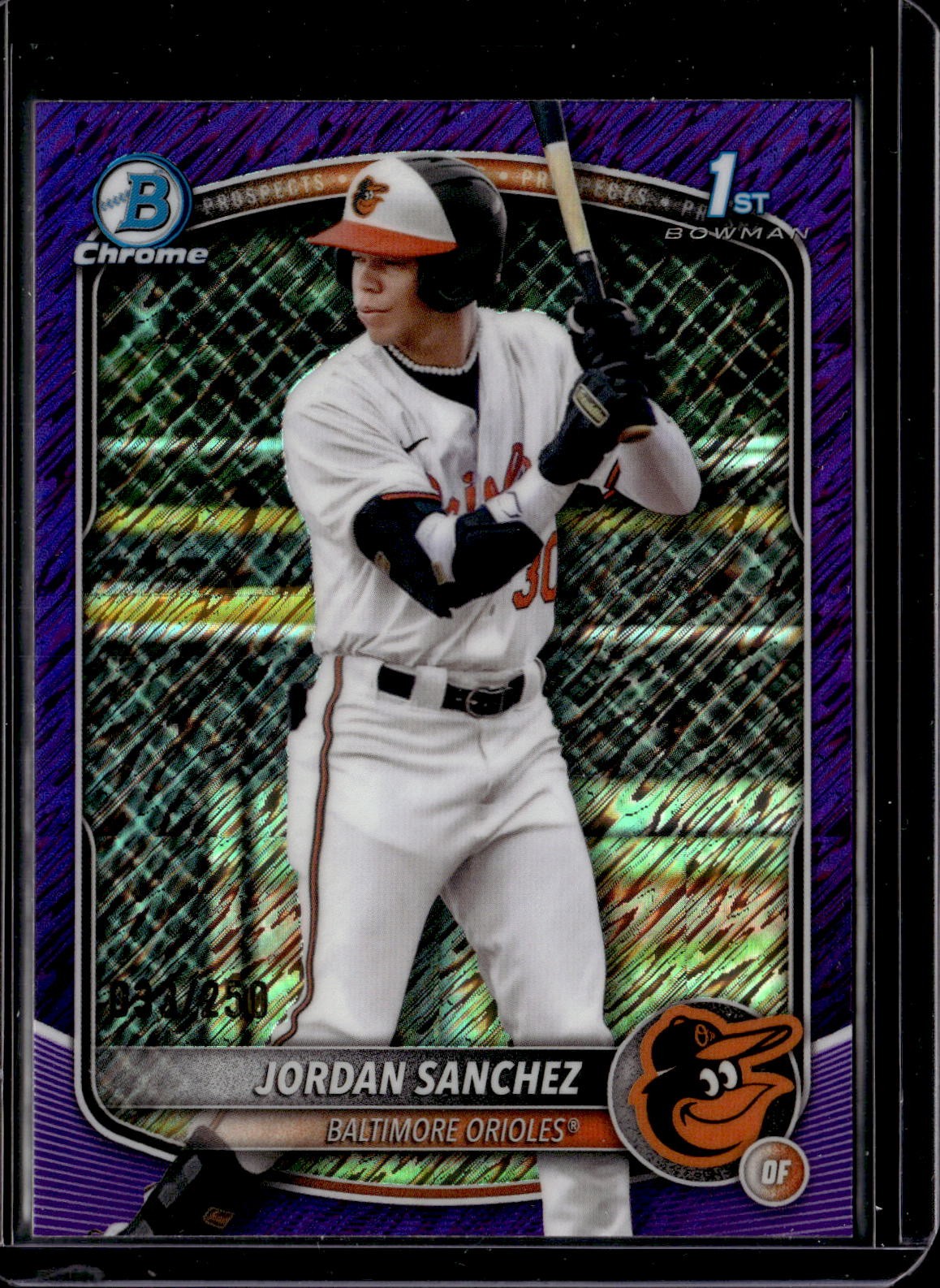 2025 Bowman Chrome #BCP-208 Jordan Sanchez Prospects Purple Shimmer #/250