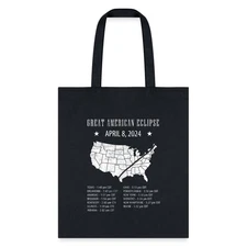 USA Total Solar Eclipse TImes 2024 Tote Bag