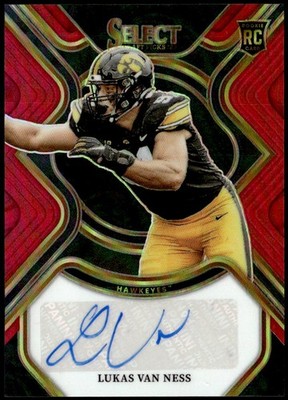 2023 Panini Select Draft Picks #RS-LVN Lukas Van Ness Rookie Auto Red E1