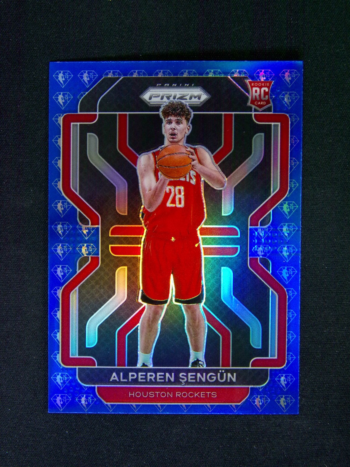 2021-22 Panini Prizm Alperen Sengun #318 RC Rookie 75th Blue Diamond