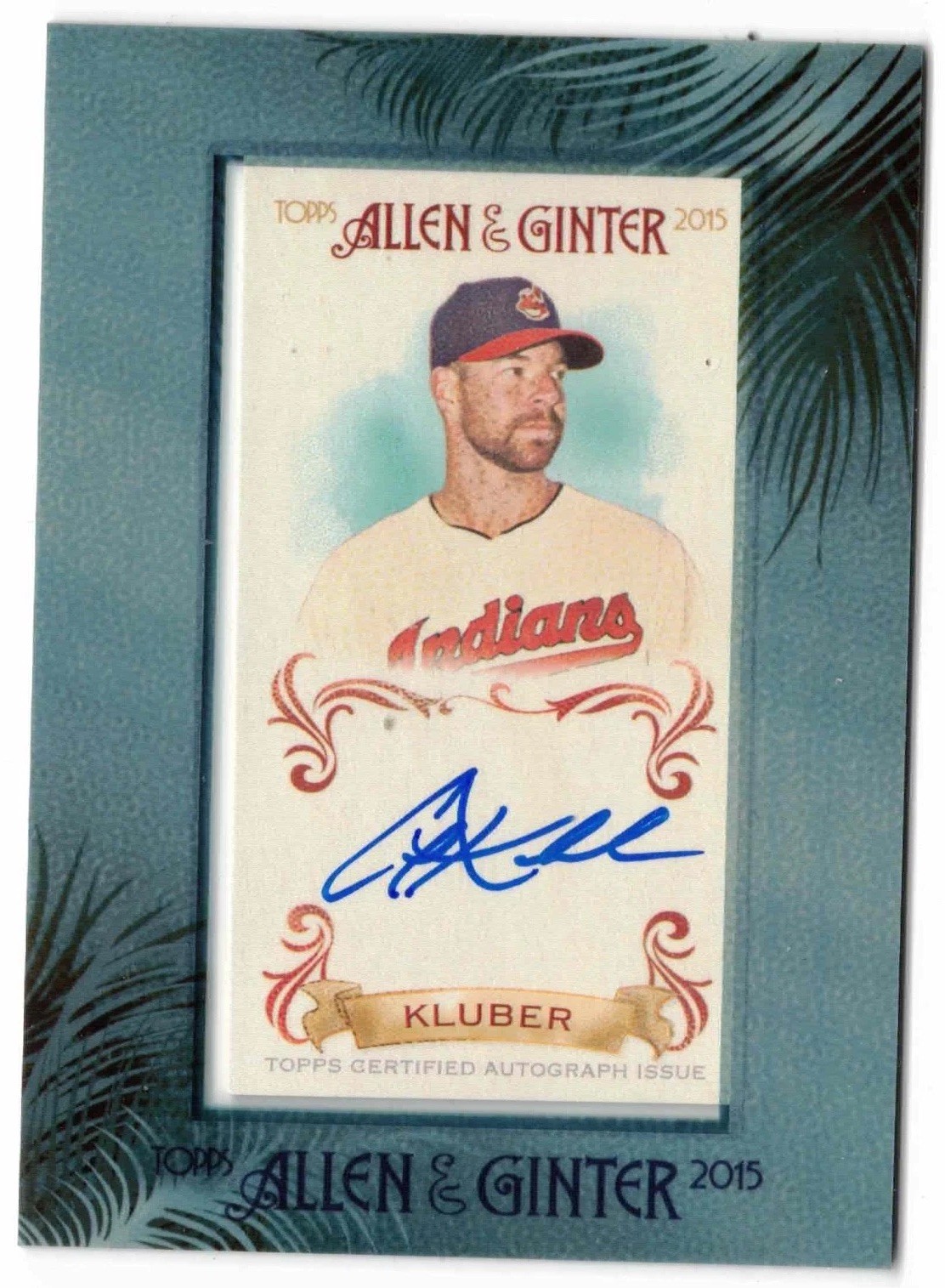 2015 Allen & Ginter Corey Kluber #AGA-CKL Mini Framed On-Card Auto