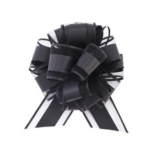 12 PCS 6 Inch Wide Black Gift Wrap Ribbon Pull Bows Christmas Basket Decor