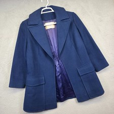 Pendleton Coat Womens M Blue Open Front Wool Minimalist Preppy Classic Blazer