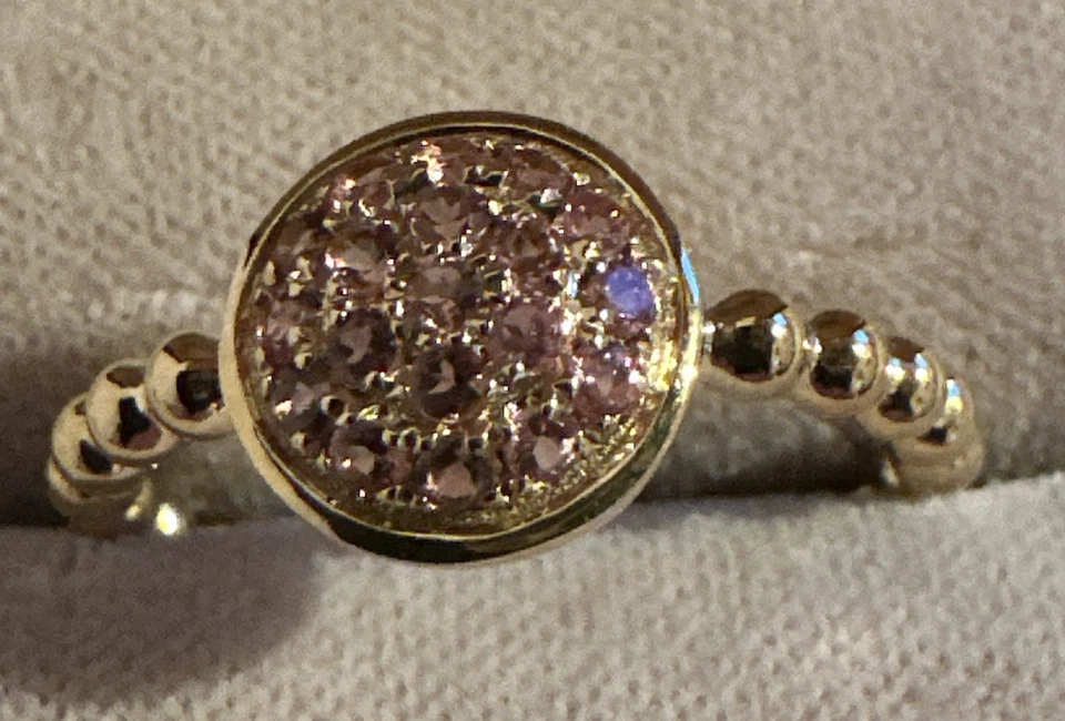 Ring,Gg 375, Turmaline, Gr. 56, Ringschiene Kügelch. 2,5 mm, Kopf 9,5mm - Bild 2 von 4