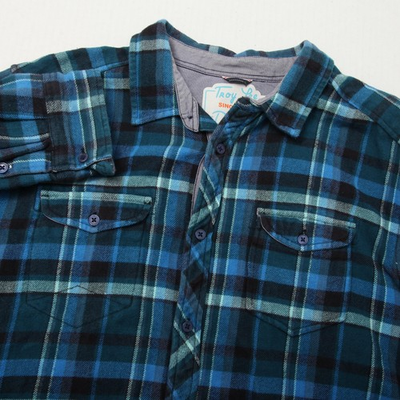 #ad #ad Troy Lee Designs Shirt Mens XL Blue Green Plaid Flannel Button Front Casual $29.99