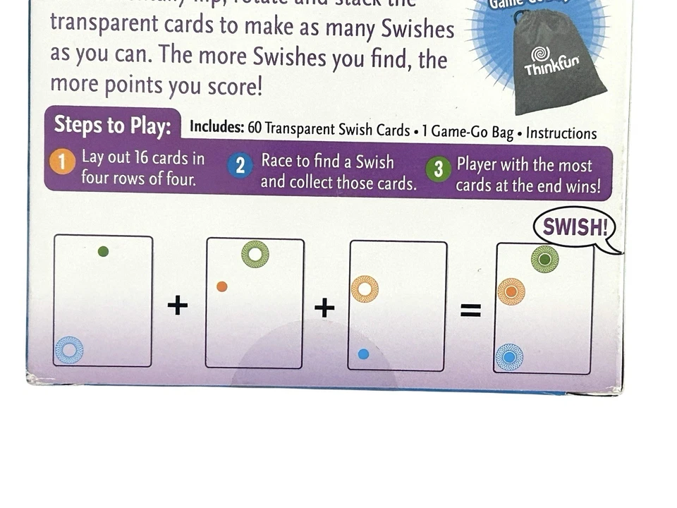ThinkFun Swish Card Game Ages 8+ Transparent Cards Family Fun - Image 4 of 4