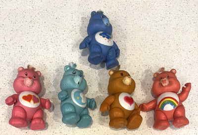 Vintage 1983 Kenner Care Bears Posable 5  Figures Grumpy Love A Lot Cheer