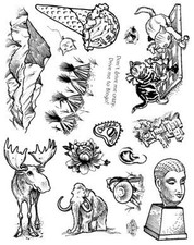 Unmounted Rubber Stamp Plate, Unmounted/Uncut Pink Rubber Stamps