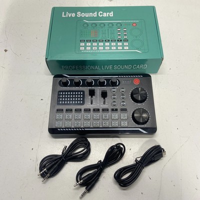 Live Sound Card V8S Black Audio Mixer Podcast Voice FX. Audio Controller, Mixer