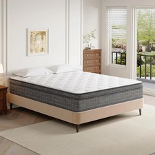 Mattress 12in Firm Hybrid Bed Mattress in a Box w/ Gel Memory Foam Pocket Spring