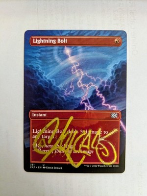 MTG ARTIST PROOF Lightning Bolt SIGNED IN GOLD BY CHUCK LUKACS
