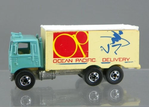 Vintage 1990 Hot Wheels Diecast Teal HiWay Hauler Ocean Pacific Delivery Truck